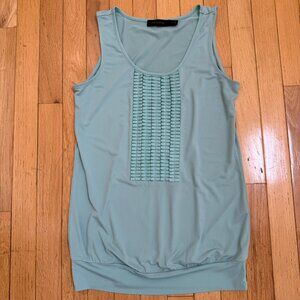 The Limited Soft Aqua Sleeveless Pleated Front Top – XS